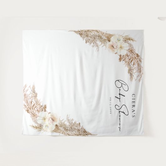 CIERA Bohemisch Pampas Grass Baby Dusche Wandteppich (Vorderseite (Horizontal))