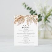 CIERA Bohemisch Pampas Grass Wedding Details Karte (Stehend Vorderseite)
