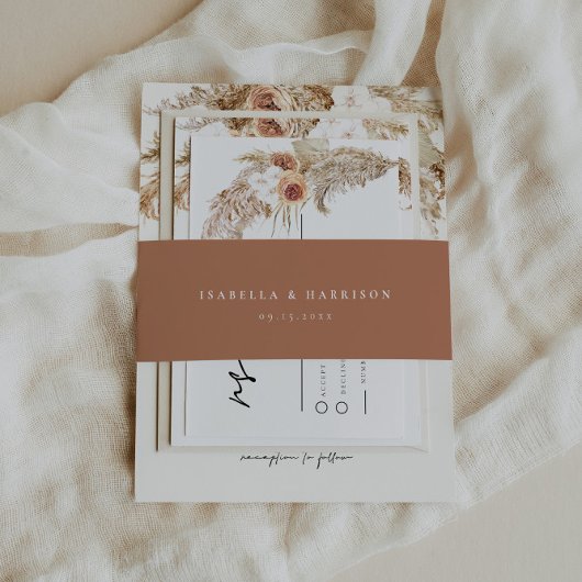 CIERA Bohemisch Terracotta Minimalistisch Hochzeit Einladungsbanderole