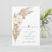 CIERA Boho Dry Pampas Grass Save the Date Einladung (Stehend Vorderseite)