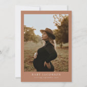 CIERA Boho Terracotta Floral Pampas Babydusche Einladung (Rückseite)