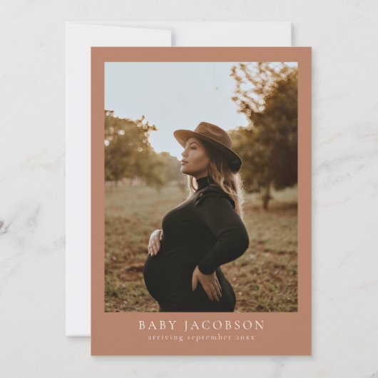 CIERA Boho Terracotta Floral Pampas Babydusche Einladung (Rückseite)