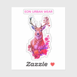 CIERVO ENTRE FLORES AUFKLEBER