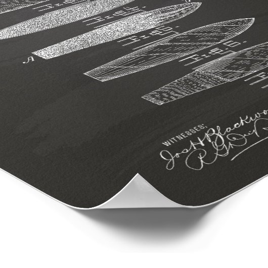 Cigar 1887 Chalkboard für Patentkunst Poster (Ecke)