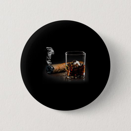 Cigar And Bourbon Great Gift For Cigar Lounge Love Button (Vorderseite)