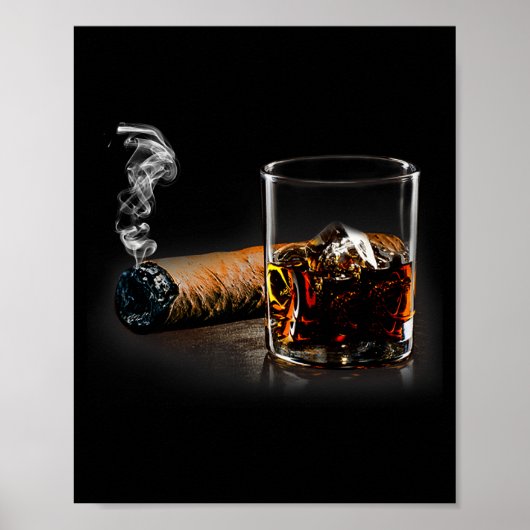 Cigar And Bourbon Great Gift For Cigar Lounge Love Poster (Vorne)