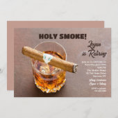 Cigar and Whisky Retirement Invitations Einladung (Vorne/Hinten)
