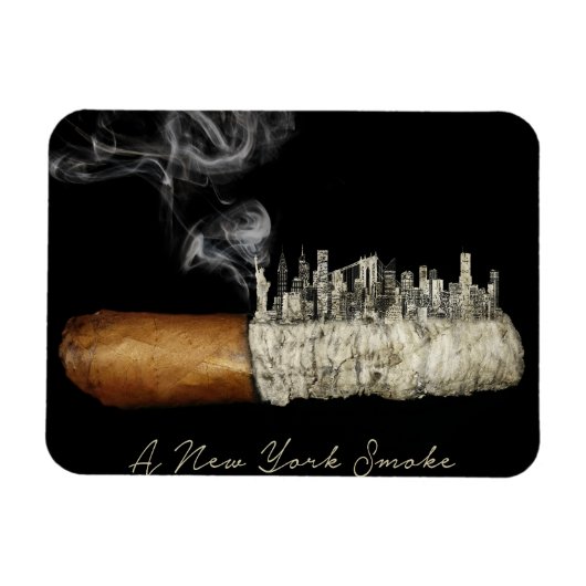 Cigar Art, New York City Poster, Cigar Print, Nyc Magnet (Horizontal)