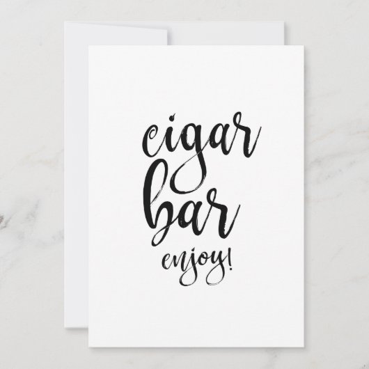 Cigar Bar Affordable Calligraphy Wedding Sign (Vorderseite)