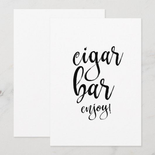 Cigar Bar Affordable Calligraphy Wedding Sign (Vorne/Hinten)