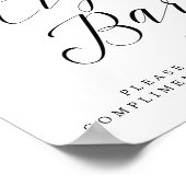 Cigar Bar Calligraphy Script Simple Wedding Sign Poster (Ecke)