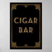 CIGAR Bar Gatsby inspiriert Hochzeitszeichen Poster (Vorne)
