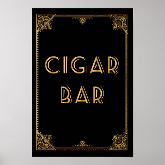 CIGAR Bar Gatsby inspiriert Hochzeitszeichen Poster (Vorne)