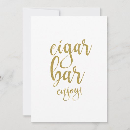 Cigar Bar Gold Glitzer Erschwingliches Hochzeitsze Einladung (Vorderseite)