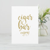 Cigar Bar Gold Glitzer Erschwingliches Hochzeitsze Einladung (Stehend Vorderseite)