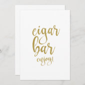 Cigar Bar Gold Glitzer Erschwingliches Hochzeitsze Einladung (Vorne/Hinten)