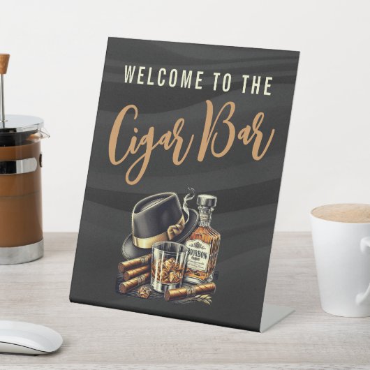 Cigar Bar Pedestal-Zeichen Sockelschild (In SItu)