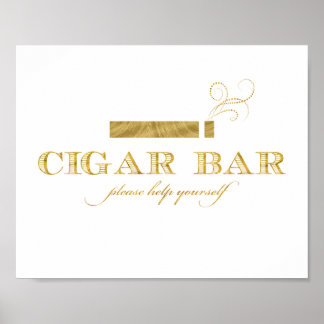 Cigar Bar Sign - Imitate Goldene Fohlen Shimmer Poster