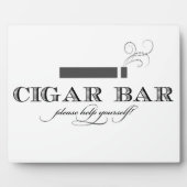 Cigar Bar Sign Table Easel - White and Black Fotoplatte (Vorderseite)
