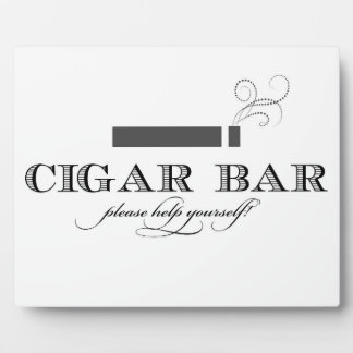 Cigar Bar Sign Table Easel - White and Black Fotoplatte