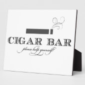 Cigar Bar Sign Table Easel - White and Black Fotoplatte (Seite)