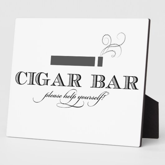 Cigar Bar Sign Table Easel - White and Black Fotoplatte (Seite)