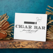 Cigar Bar Sign Table Easel - White and Black Fotoplatte (Seite)