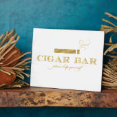 Cigar Bar Sign Table Easel - White and Gold Fotoplatte (Seite)
