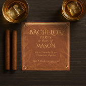 Cigar Bar Thema Bachelor Party Einladung