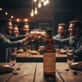 Cigar Bar Theme Bachelor Party Bierflaschenetikett