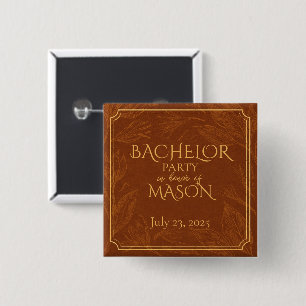 Cigar Bar Theme Bachelor Party Button