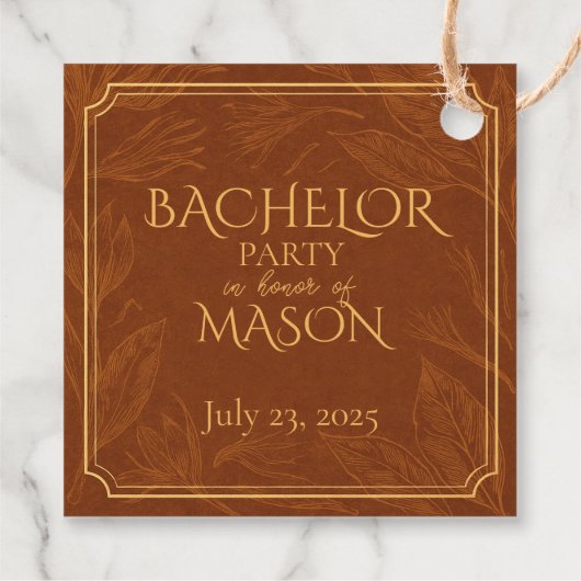 Cigar Bar Theme Bachelor Party Geschenkanhänger (Rückseite)