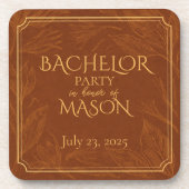 Cigar Bar Theme Bachelor Party Getränkeuntersetzer (Vorderseite)