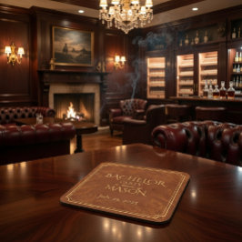 Cigar Bar Theme Bachelor Party Rechteckiger Pappuntersetzer