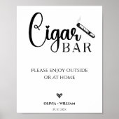 Cigar Bar Wedding Bar Script Sign Poster (Vorne)