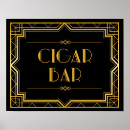 Cigar Bar Wedding Sign | Gatsby Art Deco Poster