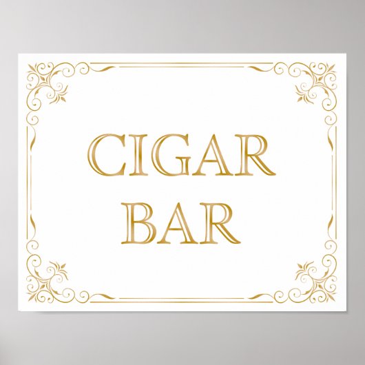 Cigar Bar Wedding Sign | Moderne Kalligrafie Poster (Vorne)