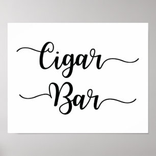 Cigar Bar Wedding Sign   Moderne Kalligrafie Poster
