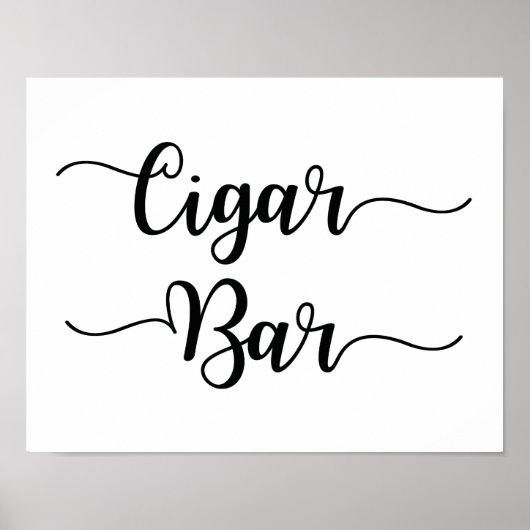 Cigar Bar Wedding Sign | Moderne Kalligrafie Poster (Vorne)