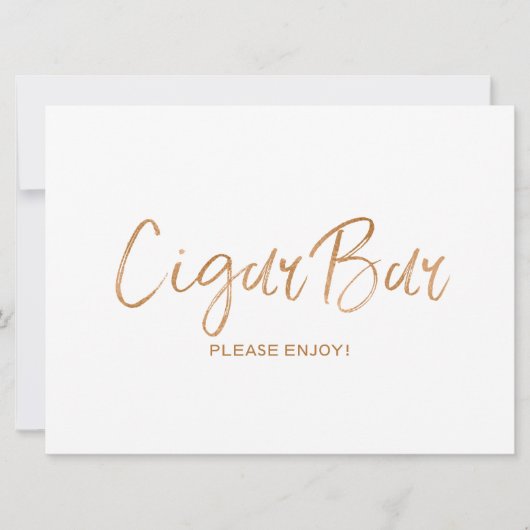 "Cigar Bar"-Zeichenhochzeit | Stilvolle Gold-Rose Einladung (Vorderseite)