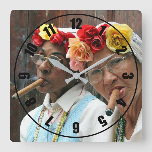 Cigar Break Quadratische Wanduhr (Vorderseite)