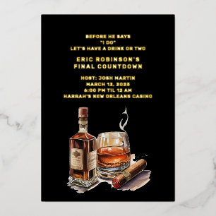 Cigar Groom Bachelor Party Folieneinladung