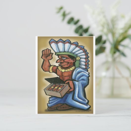 Cigar Indian Postkarte (Stehend Vorderseite)