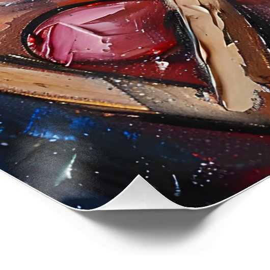 Cigar Lounge Femme Fatale Abstrakt Expressionismus Poster (Ecke)