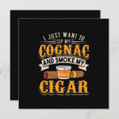 Cigar Lover | Mein Cognac und rauche meinen Zigarr Einladung (Vorne/Hinten)