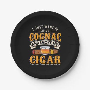 Cigar Lover Mein Cognac und rauche meinen Zigarr Pappteller
