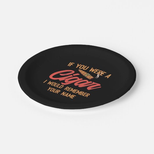 Cigar Lover | Wenn du ein Zigar warst Pappteller (Schrägansicht)