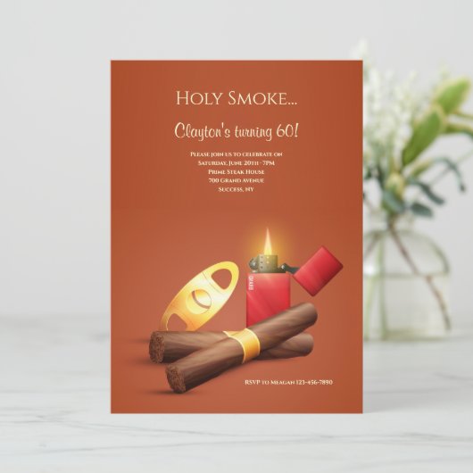 Cigar-Party Einladung (Stehend Vorderseite)