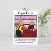 Cigar Party Humorale Einladungen (Stehend Vorderseite)