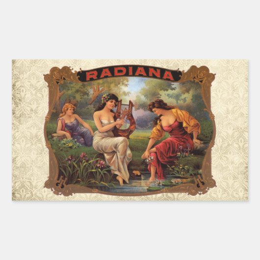 Cigar Radiana Vintag Tobacco Rechteckiger Aufkleber (Vorderseite)